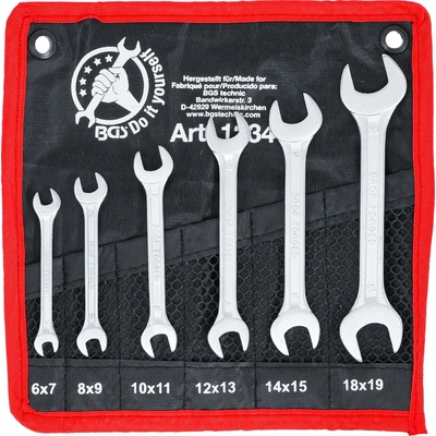 BGS Diy Sada obojstranných plochých kľúčov 6 x 7 - 18 x 19 mm 6-dielna BGS 1234