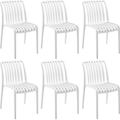 tectake 406187 zahradní židle alcudia, krémová,sada 6 kusů