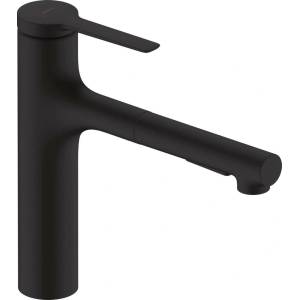 Hansgrohe Кухненски смесител Hansgrohe Zesis M33 160 sBox с издърпващ се душ в матово черно с 2 струи (74823670)