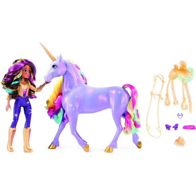 Spin Master Unicorn Academy Svetelný jednorožec Wildstar s bábikou Sophiou 24 Cm