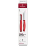 Victorinox - Комплект кухненски нож и белачка SWISS CLASSIC, червен (GG782)