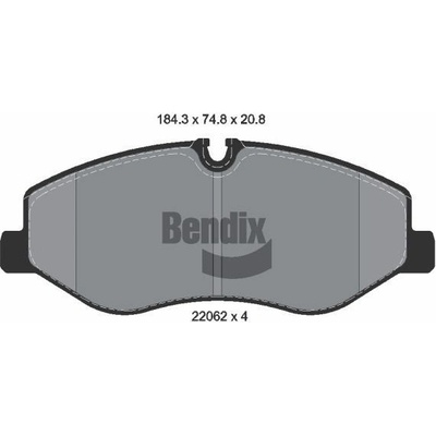 Sada brzdových destiček, kotoučová brzda BENDIX Braking BPD1306