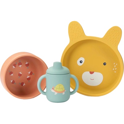 Moulin Roty Силиконов комплект за хранене Moulin Roty - Trois Petits Lapins (678231)