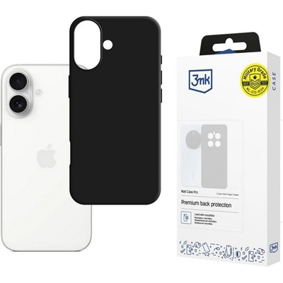 3mk Protection Калъф за Apple iPhone 17, термополиуретанов, 3mk Matt Case, удароустойчив, черен