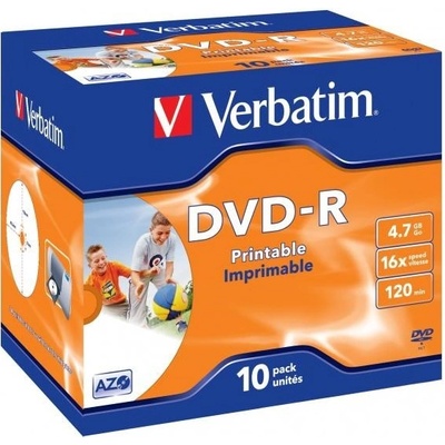 Verbatim DVD-R 4,7GB 16x, slim jewel, 10ks (43521) – Zboží Živě