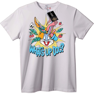NOONEBRAND Тениска Bugs Bunny 'Какво става, докторе? ' - 7XL, White
