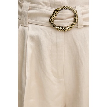 Marella Панталон с лен Marella FATTO в бежово с кройка тип чино, с висока талия 2513131124200 (2513131124)