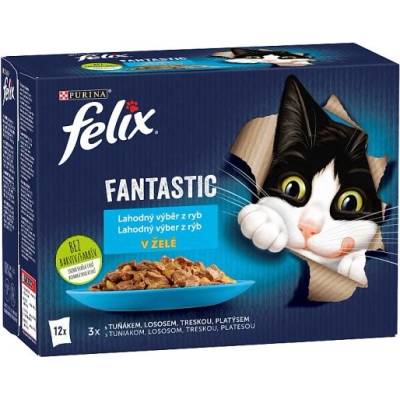 Felix Fantastic losos, platesa, tuniak, treska v želé 12 × 85 g