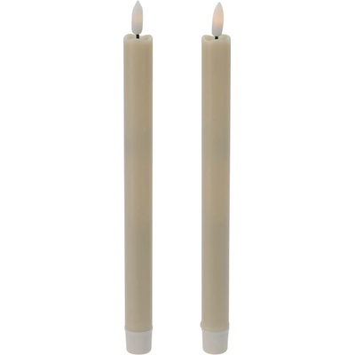 Home Styling Collection Voskové stolní svíčky s LED, 25 cm, béžová béžová