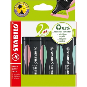 STABILO Комплект текст маркери, Stabilo, Green Boss ST6070/4 флуоресцентни, 4 цвята (ST6070/4)