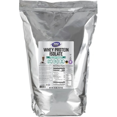 NOW Whey Protein Isolate [4536 грама] Шоколад