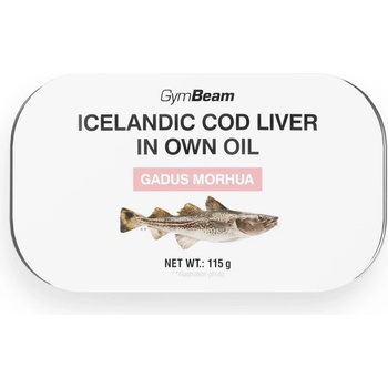 GymBeam Исландски черен дроб от треска в собствено масло 115 g