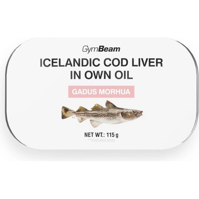 GymBeam Исландски черен дроб от треска в собствено масло 115 g