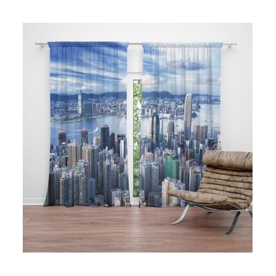 Sablio Závěsy Město s mrakodrapy: 2 ks - 140x250 cm - Sablio