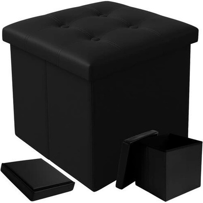 Ruhhy 25779 Taburet s úložným prostorem 38 x 38 cm černý – Zbozi.Blesk.cz