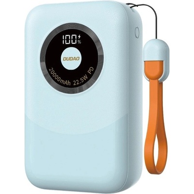 Dudao K21Pro Mini Power Bank 20000 mAh 22.5W - външна батерия с USB-A и USB-C изходи и технология за бързо зареждане (син)