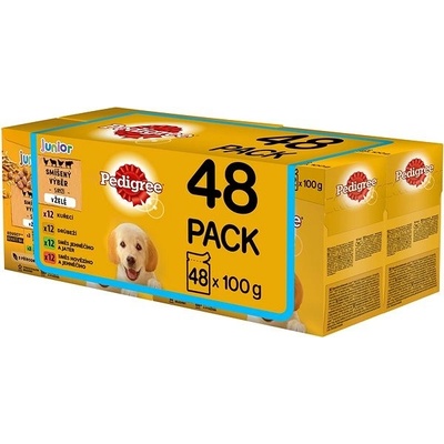 Pedigree Junior masový výběr s rýží v želé 48 x 100 g