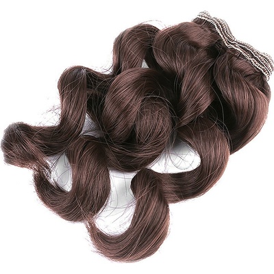 Pro Háčkování Paruka / vlasy pro panenky 25 cm vlnité Balení produktu: 1 ks, Varianta: 2 hnědá