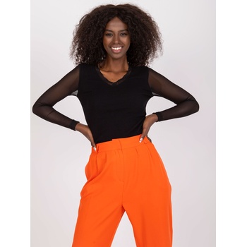 Черна дамска блуза с прозрачни ръкави 7839.88pmodel5321 sale - Черен, размер l