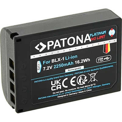 PATONA - Бстерия Olympus BLX-1 2400mAh Li-Ion Platinum USB-C зареждане (IM1126)