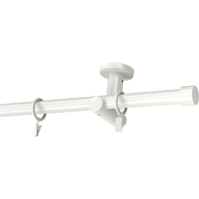 KovovégarnýžeCZ Stropní garnýž Rullo modern 19 mm bílá lesklá Jednořadá 160 cm Bez kroužků