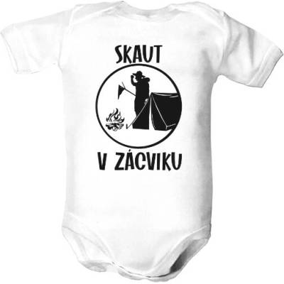T shock Dětské body s potlačou Skaut v zácviku body dětské Bílá