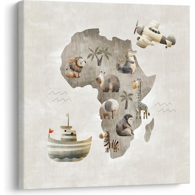Obraz africké zvieratá na mape