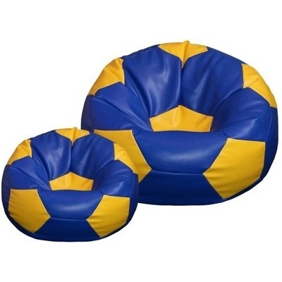 Jaks sedací vak XXXL futbalová lopta + podnožka 100x100x60cm modro-žltý