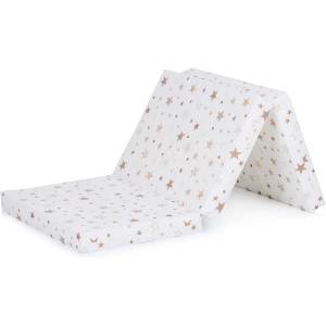 Chipolino Сгъваем матрак Chipolino - 60 x 120 x 6 сm, Бял с бежови звезди (MATC02402WHBE)