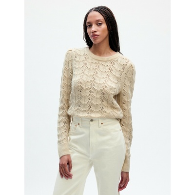 GAP Плетен пуловер с вълнена смес GAP GAP | Bezhov | ЖЕНИ | XS