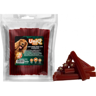 UNIQ PETS Dentální hvězdička jehněčí s glucosam.10 x 1,5cm malá plemena houževnatá 500 g