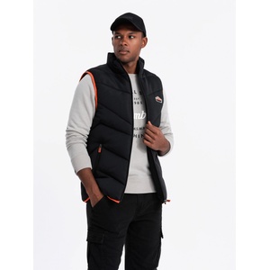 Ombre Clothing Мъжка ватирана жилетка с неонови акценти Ombre Clothing Ombre Clothing | Cheren | МЪЖЕ | S/M