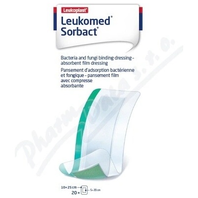 Leukomed Sorbact pooperačné krytie 10 x 25 cm 20 ks
