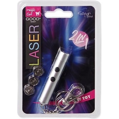 MAGIC CAT Laser ukazovátko a baterka 2v1 - 7 cm