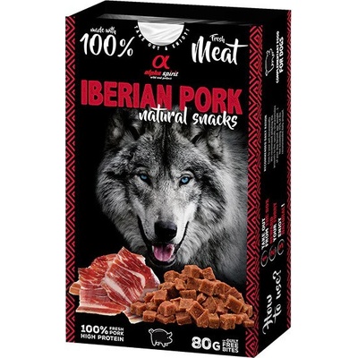 Alpha Spirit Dog Naturals Sušené ibérske bravčové mäso 80 g