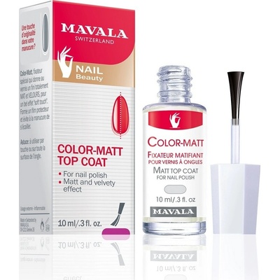 Mavala Top Coat lak na nechty pre matný vzhľad Top Coat Color-Matt 10 ml