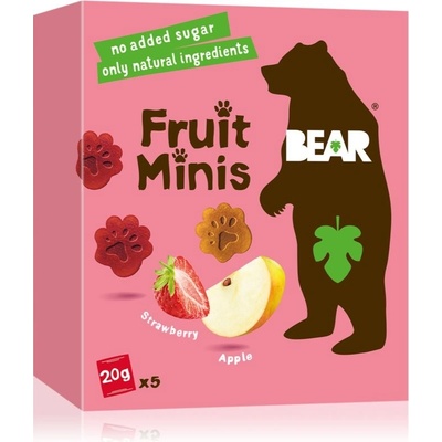 BEAR Fruit Minis sušené ovocie Strawberry & Apple 5 x 20 g