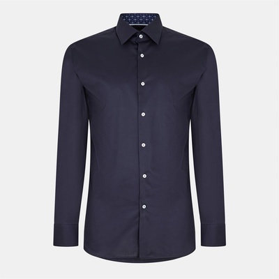 HUGO BOSS Риза с дълъг ръкав Boss Men's H Hank Kent Long Sleeve Oxford Shirt - Dark Blue