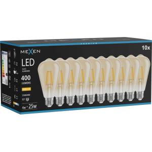 Mexen Vintis 10x LED крушка с нажежаема жичка E27, ST64, 4W, Топло - 2700K, 400 lm, кехлибар (L152-E27-0427-50x10)