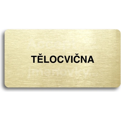 ACCEPT Piktogram TĚLOCVIČNA - zlatá tabulka - černý tisk bez rámečku