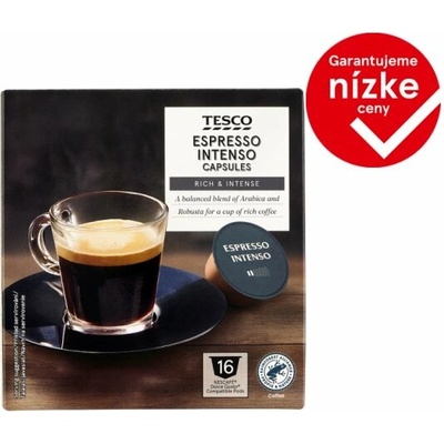 Tesco Zmes praženej mletej kávy arabica a robusta 16 x 7 g