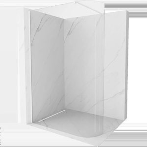 Mexen Kioto-R заоблен душ екран Walk-in 110 x 200 cm, прозрачен 8 mm, бял - 800-110-101-20-06 (800-110-101-20-06)
