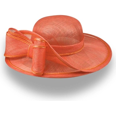 Krumlovanka dámský sisalový luxusní slavnostní klobouk Handcrafted C-033/3 oranžový