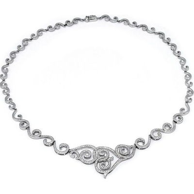SILVEGO Strieborný náhrdelník PRINCESS s micro zirconia JJJN0270