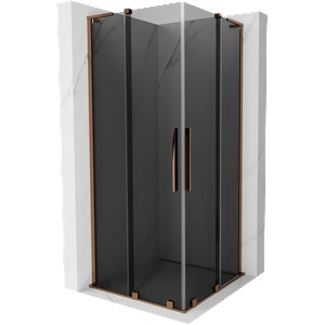 Mexen Velar L Duo плъзгаща се душ-кабина 80 x 80 см, графит, розово злато - 871-080-080-02-43-60 (871-080-080-02-43-60)