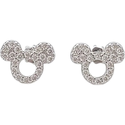 ibeauty stříbrné náušnice Mickey mouse zapínání na šroubek E-810-U