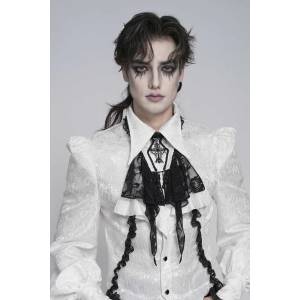 Devil fashion вратовръзка пластрон DEVIL FASHION - Retro Gothic - бяла - AS27202