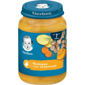 Nestle Ястие Nestlé Gerber - Пиле със зеленчуци, 190 g (12569516) - baby