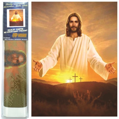 Norimpex - Puzzle Diamant painting: Jesus 30x40cm - 1 - 39 piese