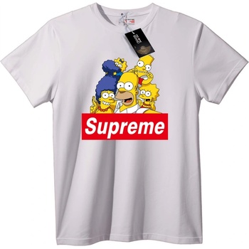 NOONEBRAND Тениска Supreme Симпсъните - S, White